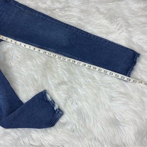 Agolde Women's Blue Riley Button-Fly Skinny‎ Mid-Rise Designer Jeans W24/L26 - Picture 12 of 13